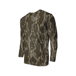 Muddy Outdoors Men's DV8 Ambush Lightweight Long Sleeve Shirt Mossy Oak Bottomland Large