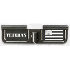 Battle Arms Ejection Port Cover Custom AR-15 Veteran Flag Aluminum Black