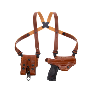 Galco Miami Classic Shoulder Holster Right Hand Sig Sauer P320 Full Size with Romeo 1 Leather Tan - Galco