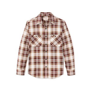 Filson Men's Rangeland Flannel Shirt Red/Brown Plaid Medium - Filson