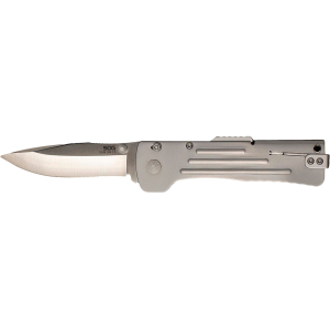 SOG Slim Jim 2.0 Pocket Knife 3.18" Clip Point AUS-8 Satin Blade 420 Handle Silver