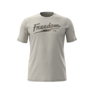 Under Armour Men's Freedom Verbiage Short Sleeve T Shirt Summit White/Federal Tan Medium