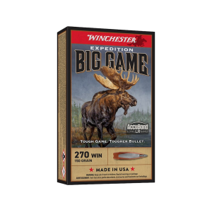 Winchester Expedition Big Game Long Range 270 Winchester Ammo 150 Grain Nosler AccuBond Long Range Bonded Polymer Tip Box of 20