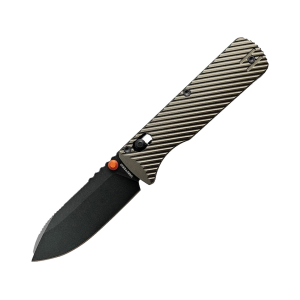 Vosteed Vombat Pocket Knife 2.92" Drop Point Bohler M390 Black Blade Aluminum Handle Green