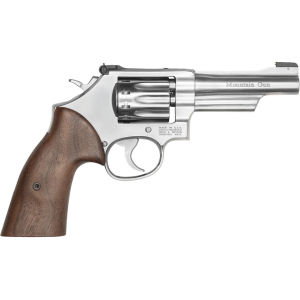 Smith & Wesson 617 Mountain Gun 22 Long Rifle Revolver 4.125" Brushed Stainless Steel Barrel 10 Round Wood Grip