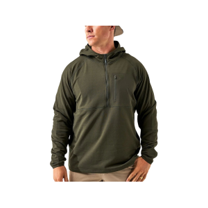 Burlebo Men's Blaze Tech Quarter Zip Hoodie Mallard Green Medium