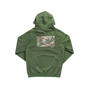 Burlebo Men's Fleece Deer Patch Logo Hoodie Olive XL