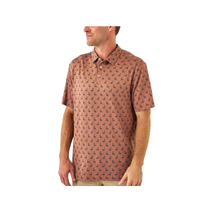 Burlebo Men's Performance Short Sleeve Polo Whitetail Deer Medium