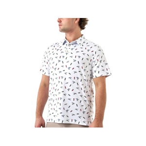 Burlebo Men's Performance Short Sleeve Polo Ducks And Shells 2XL