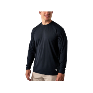 Burlebo Men's Go To Long Sleeve Crew Neck T Shirt Black Medium