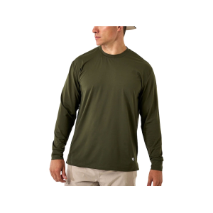 Burlebo Men's Go To Long Sleeve Crew Neck T Shirt Mallard Green 2XL