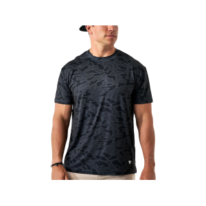 Burlebo Men's Go To Short Sleeve Crew Neck T Shirt Black Camo XL