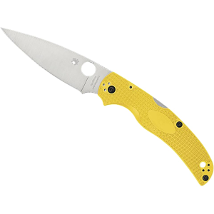 Spyderco Native Chief Lightweight Salt Pocket Knife 4.02" Fully Serrated Drop Point CPM MagnaCut Satin Blade Fiberglass Reinforced Nylon (FRN) Handle Yellow