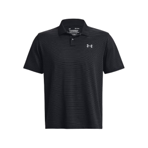Under Armour Men's Matchplay Stripe Polo Black/Pitch Gray Large