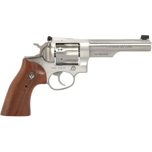 Ruger GP100 357 Magnum Revolver 5" Brushed Stainless Steel Barrel 6 Round Walnut Grip