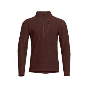 Sitka Gear Men's Snowcrest Half Zip Sweatshirt Cherry Wood Heather XL