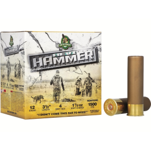 Hevi-Shot Hevi-Hammer Waterfowl 12 Gauge Ammo 3-1/2" #4 Steel and Bismuth Shot 1-1/2 oz Case of 250 (10 Boxes of 25) - Hevi-Shot