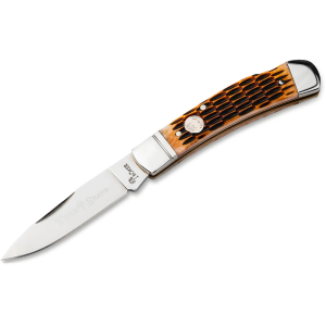 Boker Knives Traditional Series 2.0 Lockback Pocket Knife 2.95" Drop Point D2 Satin Blade Jigged Bone Handle Brown