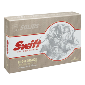 Swift High Grade Dangerous Game Hunting 375 Ruger Ammo 300 Grain Swift Break-Away Solid Polymer Tip Box of 20 - Swift