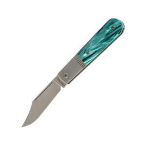 Jack Wolf Knives Big Bro Jack Pocket Knife 2.94" Clip Point CPM-S90V Satin Blade Kirinite Handle Oz Green