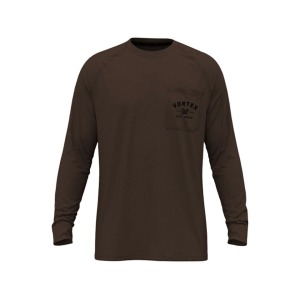 Vortex Optics Men's Outland Heavyweight Long Sleeve Crew Neck T Shirt Dark Brown Large