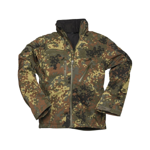Mil-Tec Men's Soft Shell Jacket Flecktarn Camo Large