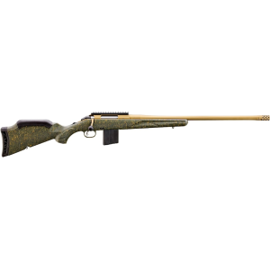 Ruger American Predator Gen II Bolt Action Rifle 400 Legend 22" Burnt Bronze Cerakote Threaded Barrel Burnt Bronze Frame Green Splatter Raised Comb Stock