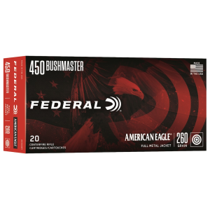 Federal Premium American Eagle 450 Bushmaster Ammo 260 Grain Full Metal Jacket Case of 200 (10 Boxes of 20) - Federal Premium