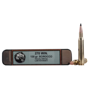 Grizzly Cartridge Trophy Grade 270 Winchester Ammo 130 Grain Swift Scirocco II Bonded Polymer Tip Box of 20
