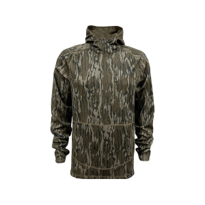 MidwayUSA Men's Grid Fleece Quarter Zip Hoodie Mossy Oak Original Bottomland Large Tall