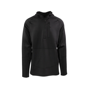 MidwayUSA Men's Grid Fleece Quarter Zip Hoodie Black Medium