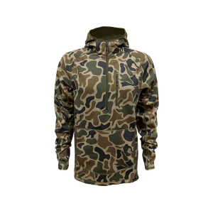 MidwayUSA Men's Grid Fleece Quarter Zip Hoodie Old School Camo 2XL Tall
