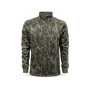 MidwayUSA Men's Grid Fleece Quarter Zip Shirt Mossy Oak Original Bottomland XL Tall