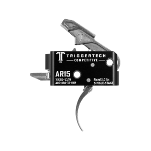 TriggerTech Competitive AR-15, AR-10 Single Stage Trigger Pro Curved Silver