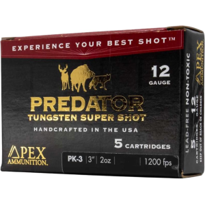 Apex Predator TSS 12 Gauge Ammo 3" #4 Tungsten Shot 2 oz Box of 5