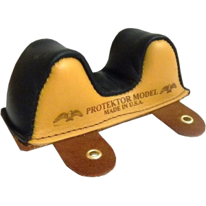 Protektor Owl Ear Rifle Front Shooting Rest Bag Medium Bumble Bee Leather Black and Tan Filled