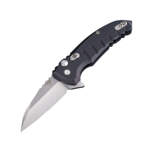 Hogue X1 Microflip Pocket Knife 2.75" Wharncliffe CPM 154 Tumble Blade Aluminum Handle Black