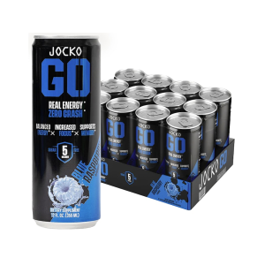 Jocko Fuel GO Energy Drink Blue Rasberry 12oz Can 12PK