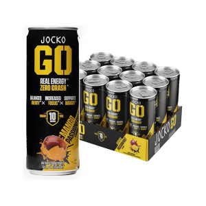 Jocko Fuel GO Energy Drink Mango Passionfruit 12oz Can 12PK