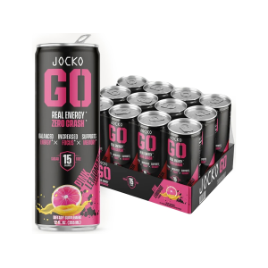 Jocko Fuel GO Energy Drink Pink Lemonade 12oz Can 12PK
