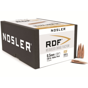 Nosler RDF 6.5mm, 264 Caliber (264 Diameter) Bullets 130 Grain Jacketed Hollow Point Box of 500