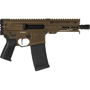 CMMG DISSENT Mk4 300 AAC Blackout (7.62x35mm) Pistol 6.5" Barrel 30+1 Round Black Grip Midnight Bronze Frame