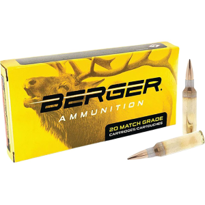 Berger Match Grade 300 Winchester Short Magnum (WSM) Ammo 185 Grain Classic Hunter Jacketed Hollow Point Box of 20