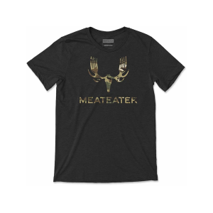 MeatEater Men's Camo Forks Short Sleeve Crew Neck T Shirt Charcoal Heather Large