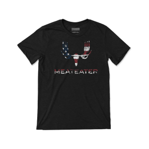 MeatEater Men's Flag Fill Logo Short Sleeve Crew Neck T Shirt Black 2XL