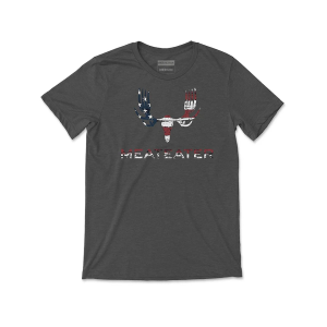 MeatEater Men's Flag Fill Logo Short Sleeve Crew Neck T Shirt Charcoal Heather XL