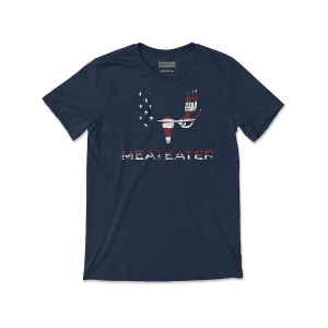 MeatEater Men's Flag Fill Logo Short Sleeve Crew Neck T Shirt Midnight Navy XL
