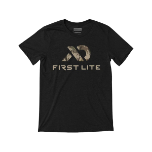 First Lite Men's Typha Logo Short Sleeve Crew Neck T Shirt Black XL