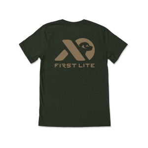 First Lite Men's Pheasant Logo Short Sleeve Crew Neck T Shirt Army Green Large