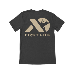 First Lite Men's Elk Logo 2.0 Short Sleeve Crew Neck T Shirt Charcoal Heather 2XL
